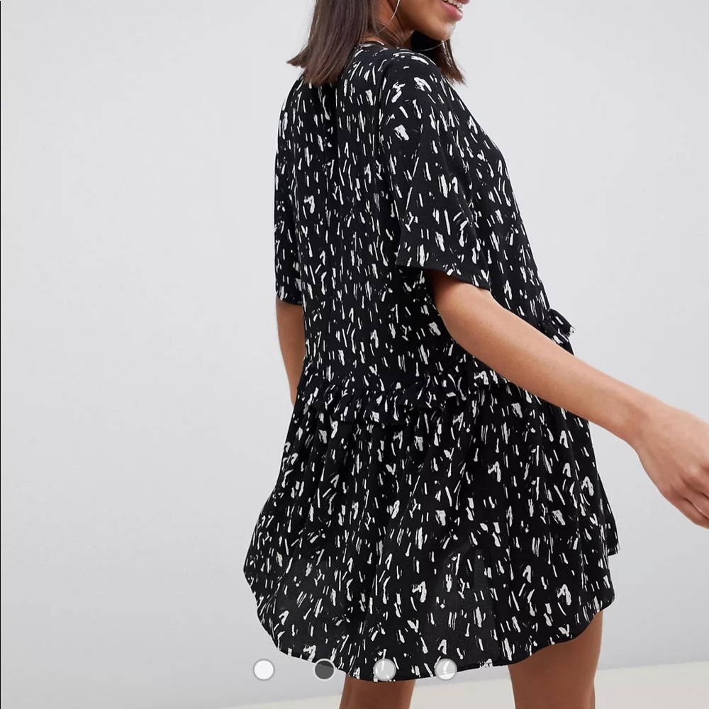 ASOS mini smock dress with frill waist Size US 8 - Picture 4 of 10